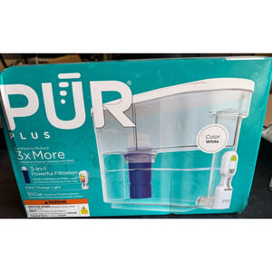 PUR Plus 30-Cup Dispenser System with Filter 3 in 1 Fast Filtration White NEW